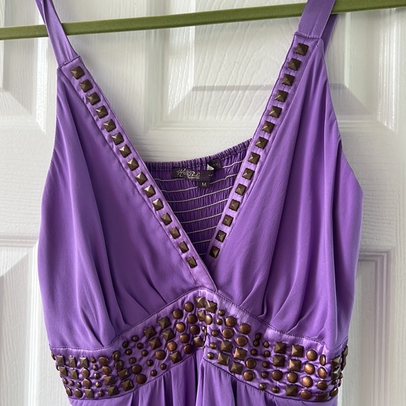 Purple with bronze metal studs! Cocktail dress - Picture 2 of 3